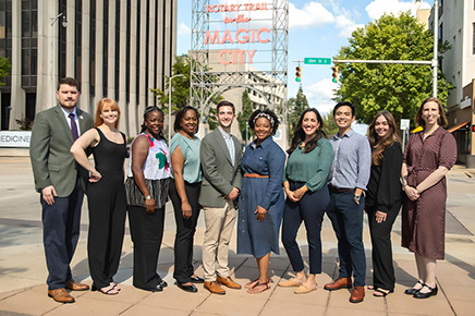 A photo of the Central Six team in downtown Birmingham, Alabama